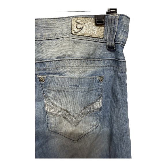 Guess Vintage Y2K Ultra Low Rise Denim Bootcut Jeans Size 29 Medium Wash - Picture 5 of 7